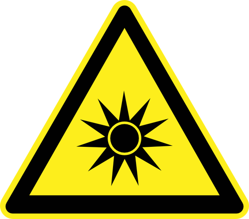 Сильной жары солнце опасности предупреждающий знак векторное изображение