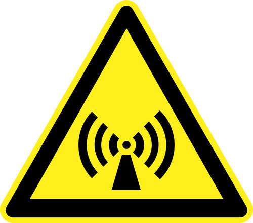Radioaaltojen varoitusmerkki vektorikuva