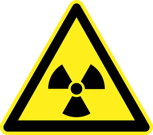 Señal de advertencia de peligro de radiación vector imagen