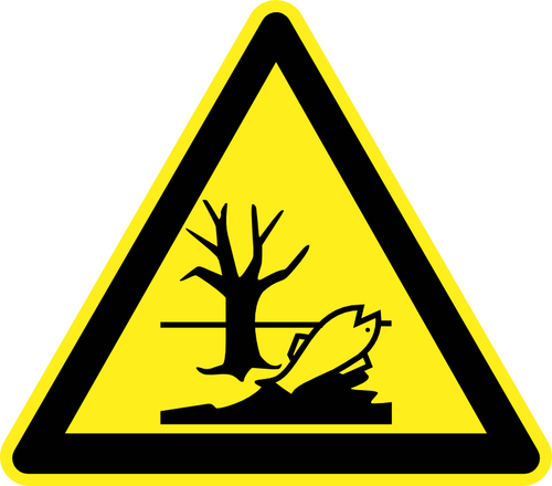 Verontreiniging gevaar waarschuwingsbord vector afbeelding
