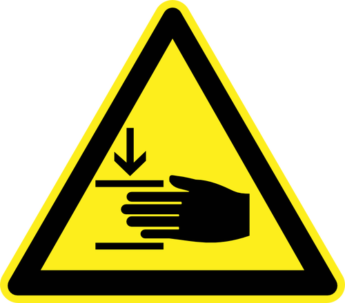 Gevaar van knijpen gevaar waarschuwingsbord vector afbeelding