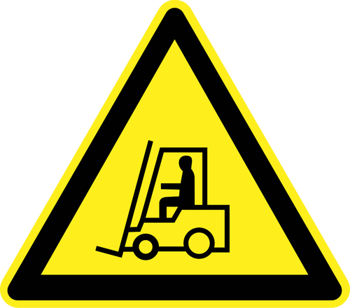 Imagen del vector de señal de advertencia de peligro de la carretilla elevadora