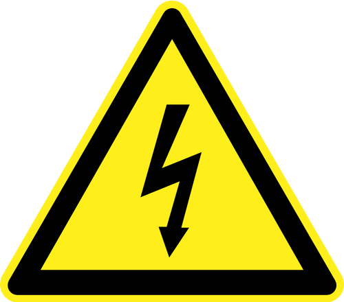 Sähkövaaran varoitusmerkki vektorikuva