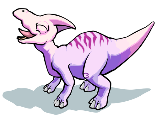 Dinosaurio sonriente violeta