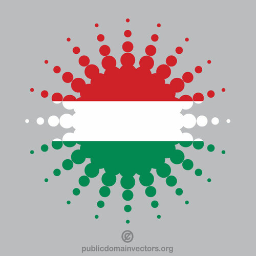 Hongaarse vlag halftoon ontwerp