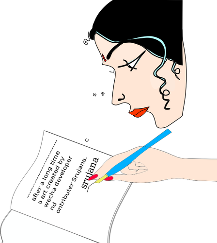 Indisk lady skriver i dagboken vektorgrafik