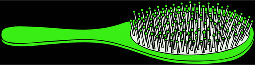 בתמונה וקטורית של מברשת שיער ירוק בהיר