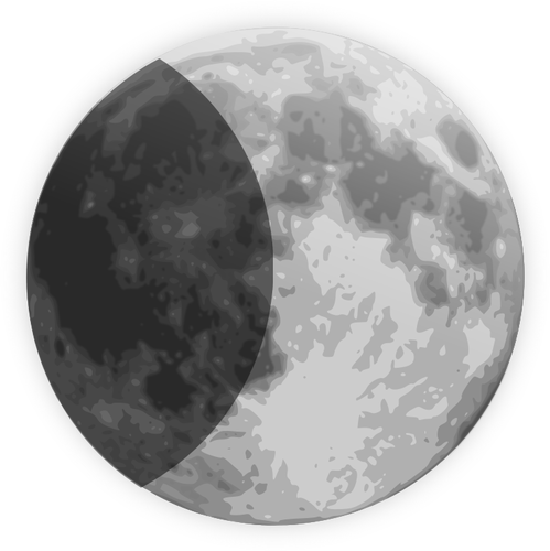 Vector image of weather forecast color symbol for half moon