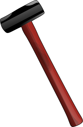Vector illustration of long handle sledgehammer