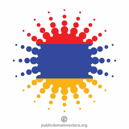 Bendera Armenia halftone desain elemen