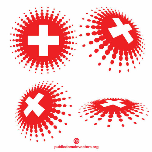 Bandera suiza en formas de semitonos