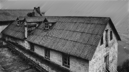 Старый черно-белый дом