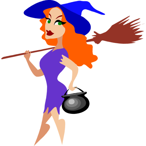 Trendy witch vector image