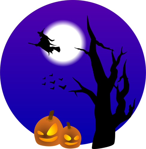 Halloween scene vector image