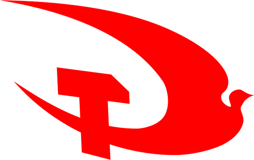 Ciocan şi porumbel comunist pictograma grafică vectorială