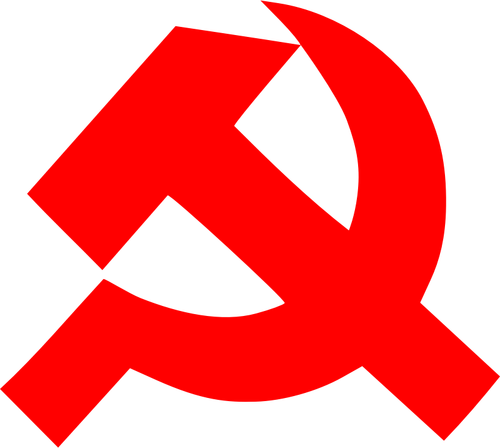 Communisme teken van dikke hamer en sikkel vector illustraties