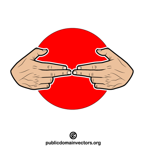Hand gesture with fingers