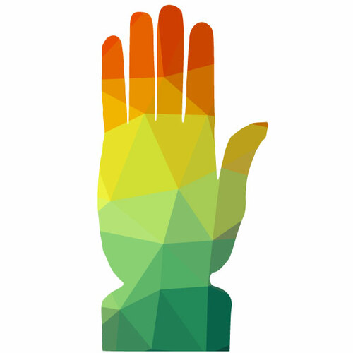 Kleur silhouet van een menselijke hand