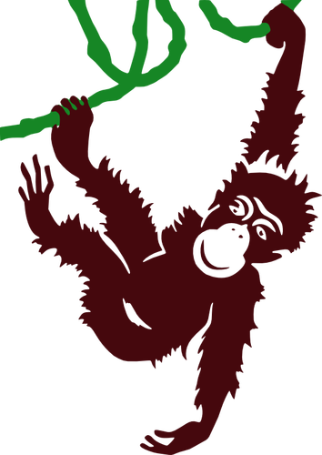 Suspensão macaco vetor clip-art