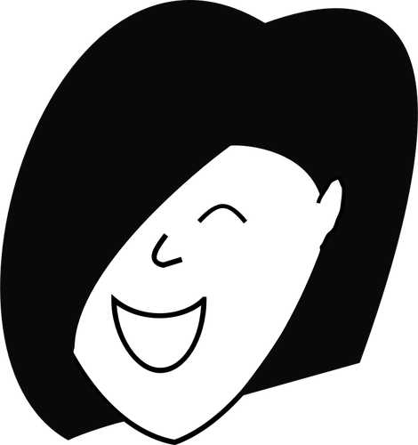Femme heureuse avec cheveux sur illustration vectorielle borgne