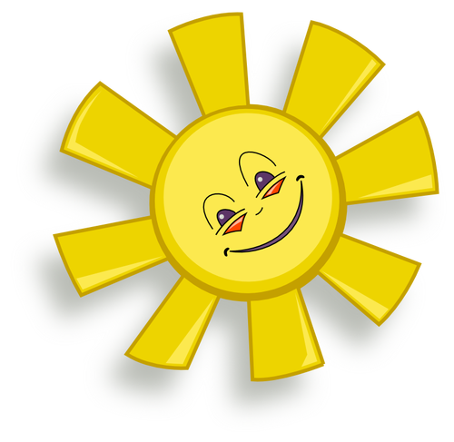 Desenho vetorial de sol feliz