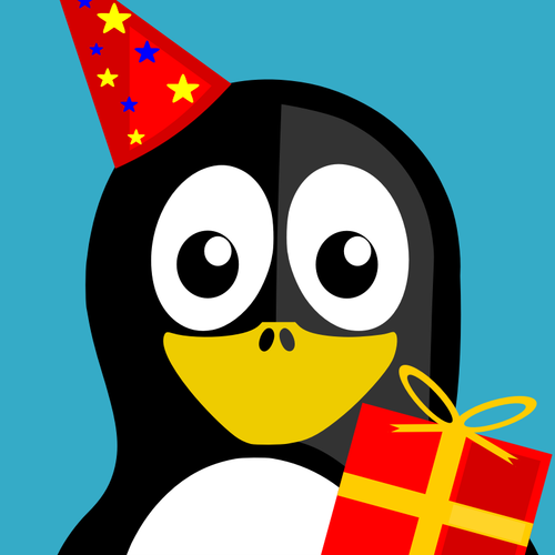En pingvin födelsedagskort