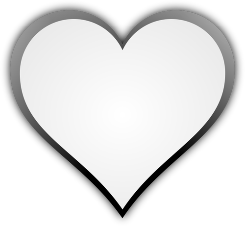 Forma de inima simetrice alb-negru