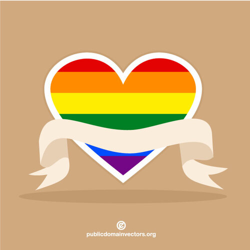 Serce dumy LGBT z wstążką
