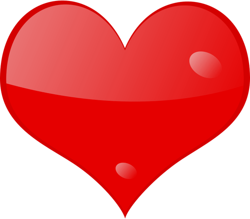 Punainen kiiltävä sydänvektorikuva