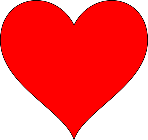 Červené srdce s tenkou hranici vektorový obrázek
