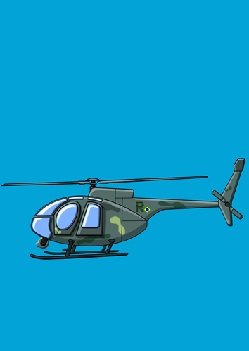 Mavi gökyüzünde helikopter