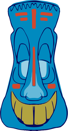 Blue Tiki vector clip art