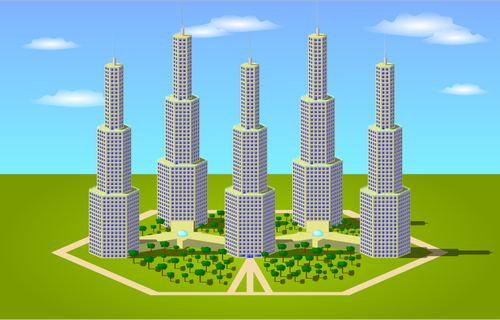 Image vectorielle du concept de condo de ville