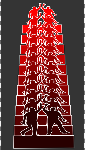 Vektori ClipArt-kuva korkeasta viidestä punaisesta remixistä