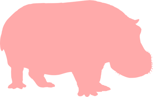 Hippo गुलाबी सिल्हूट वेक्टर छवि