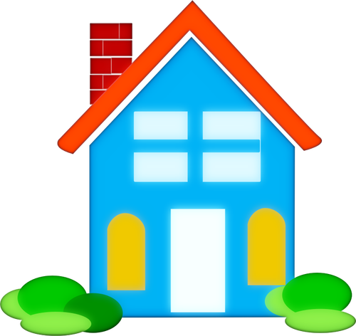 Clip-art vector casa colorida