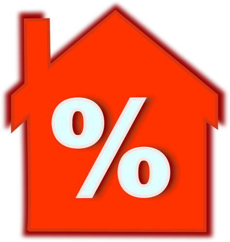Casa empréstimo taxa de juros ícone vector clip-art