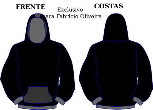 Vektor Zeichnung der Hoodie vorne und hinten