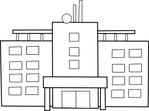 Sjukhusbyggnaden line art vektorgrafik