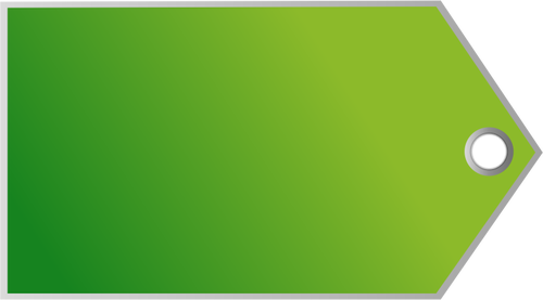 Clipart vectorial de etiqueta verde horizontal con un orificio pequeño para una banda