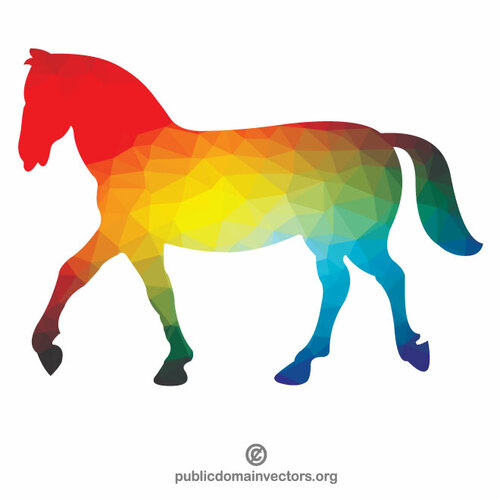 Silhouette colorée de cheval