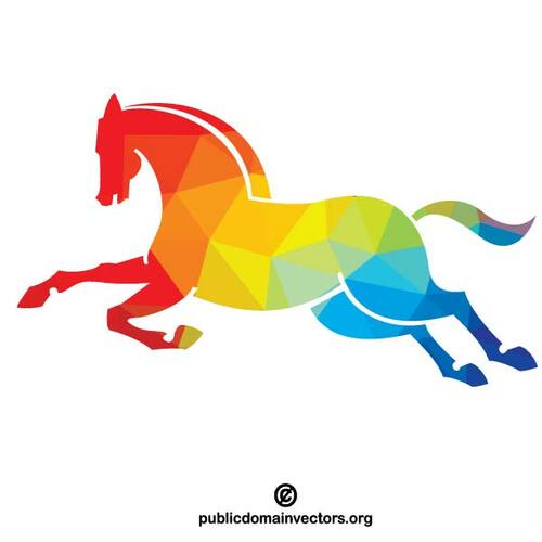 Gekleurde silhouet van een paard