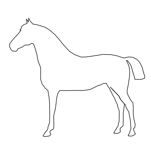 Vektorikuva seisovasta hevosen ääriviivasta