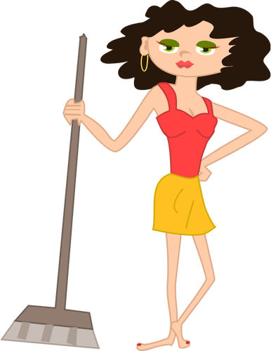 Vector image of young housewife