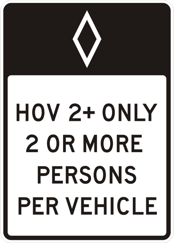 HOV 车辆高速公路标志矢量绘图