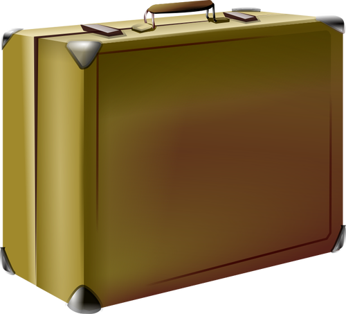 Ilustración vectorial de maleta de estilo antiguo marrón