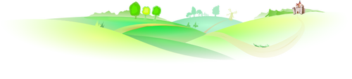 Vue de paysage avec deux silhouettes vector clipart