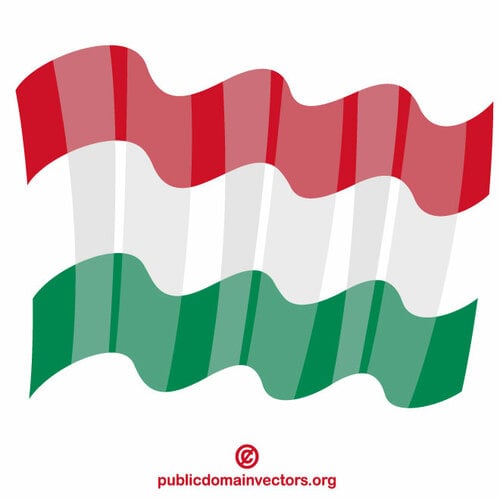 Bandera ondeando de Hungría