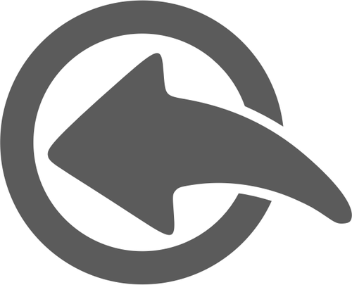 Vektorový obrázek ikony kulatý šedý dovoz