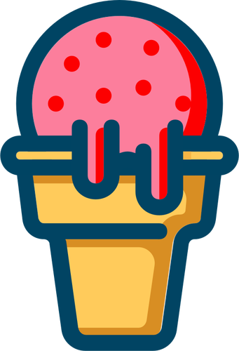 Jahodová zmrzlina vektorový obrázek